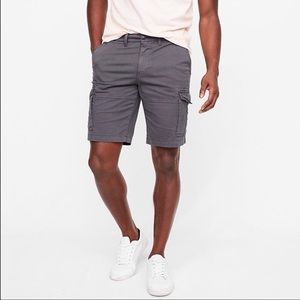 Express Grey Classic Fit 10” Stretch Cargo Shorts
